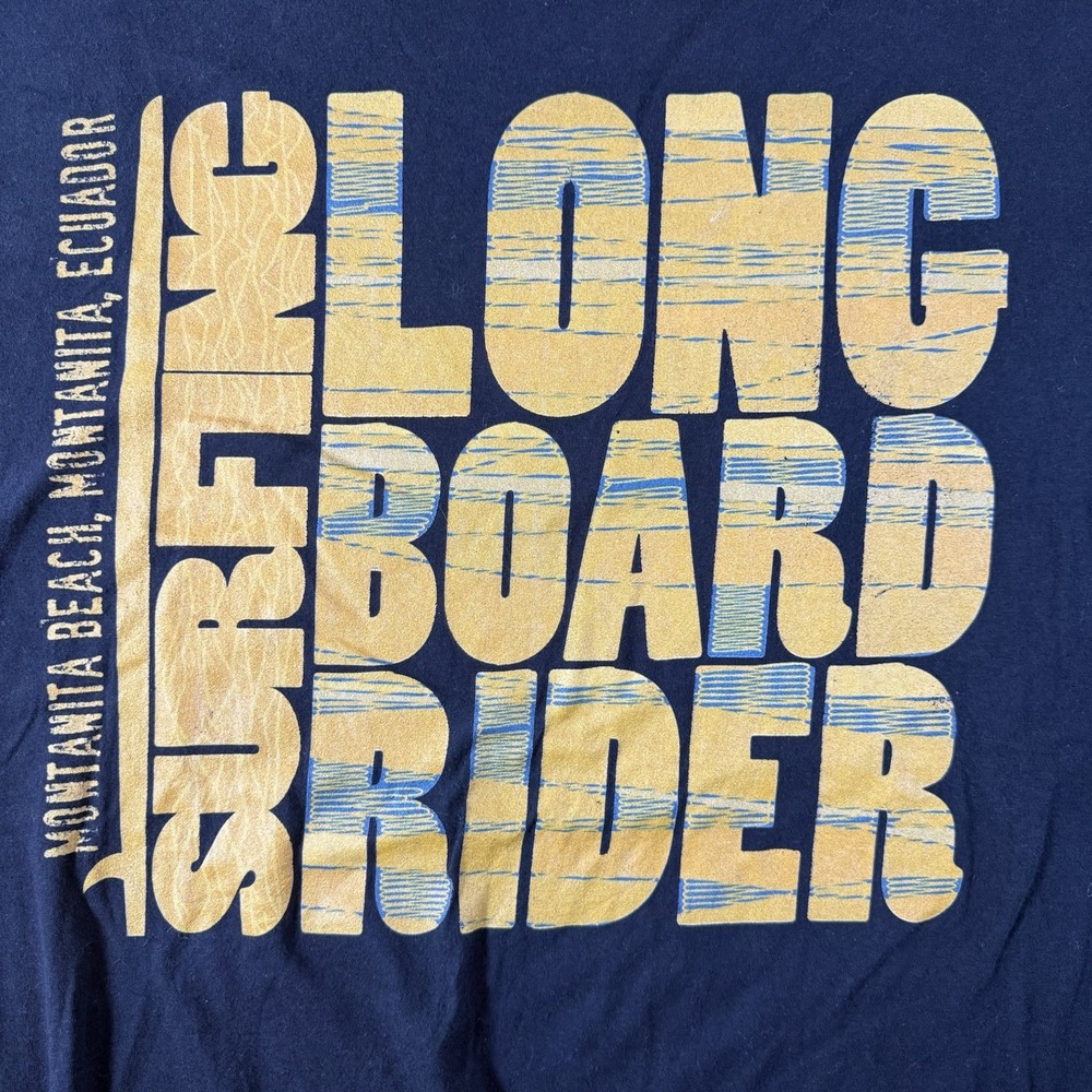 Surfing Longboard Rider Ecuador Men's T Shirt Black 2XL - Picture 2 of 6